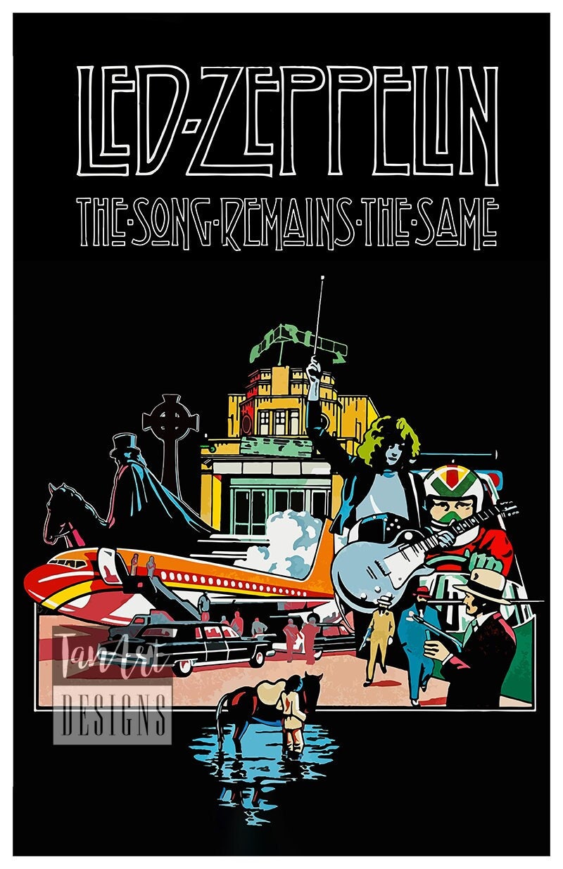 Led Zeppelin the Song Remains the Same Poster Led Zeppelin Vintage Poster Retro Rock Poster