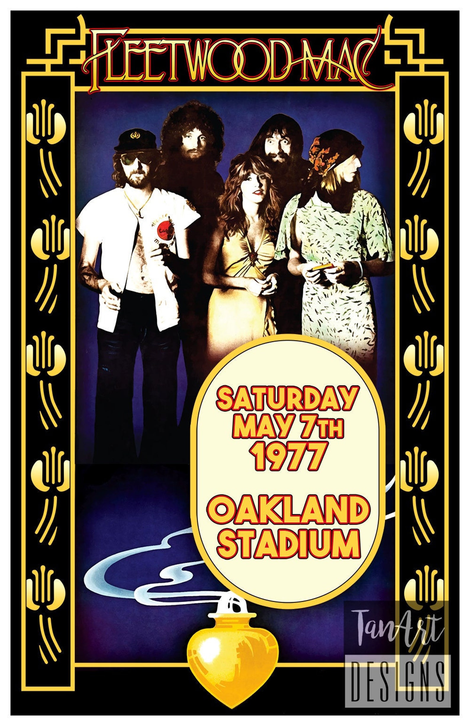 Fleetwood Mac Vintage Style Poster Fleetwood Mac Tour Poster Etsy