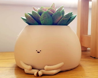 Olla de yoga / Maceta linda / Maceta / Plantadora sentada / Plantadora linda / Personaje de plantador / Plantadora de interior / Plantadora de cactus / Suculenta