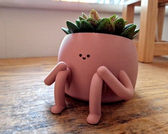 Positivity Pot | Supportive Pot Pal | Sitting Pot | Smiling plant pot | Happy Planter | Cute Planter | Cute Plant Pot | Indoor Planter |