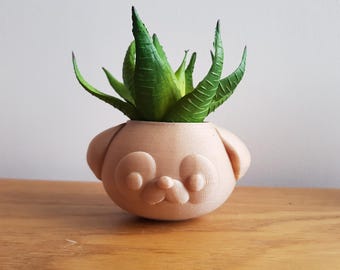 Pug Succulent Planter | Dog Desk Organizer