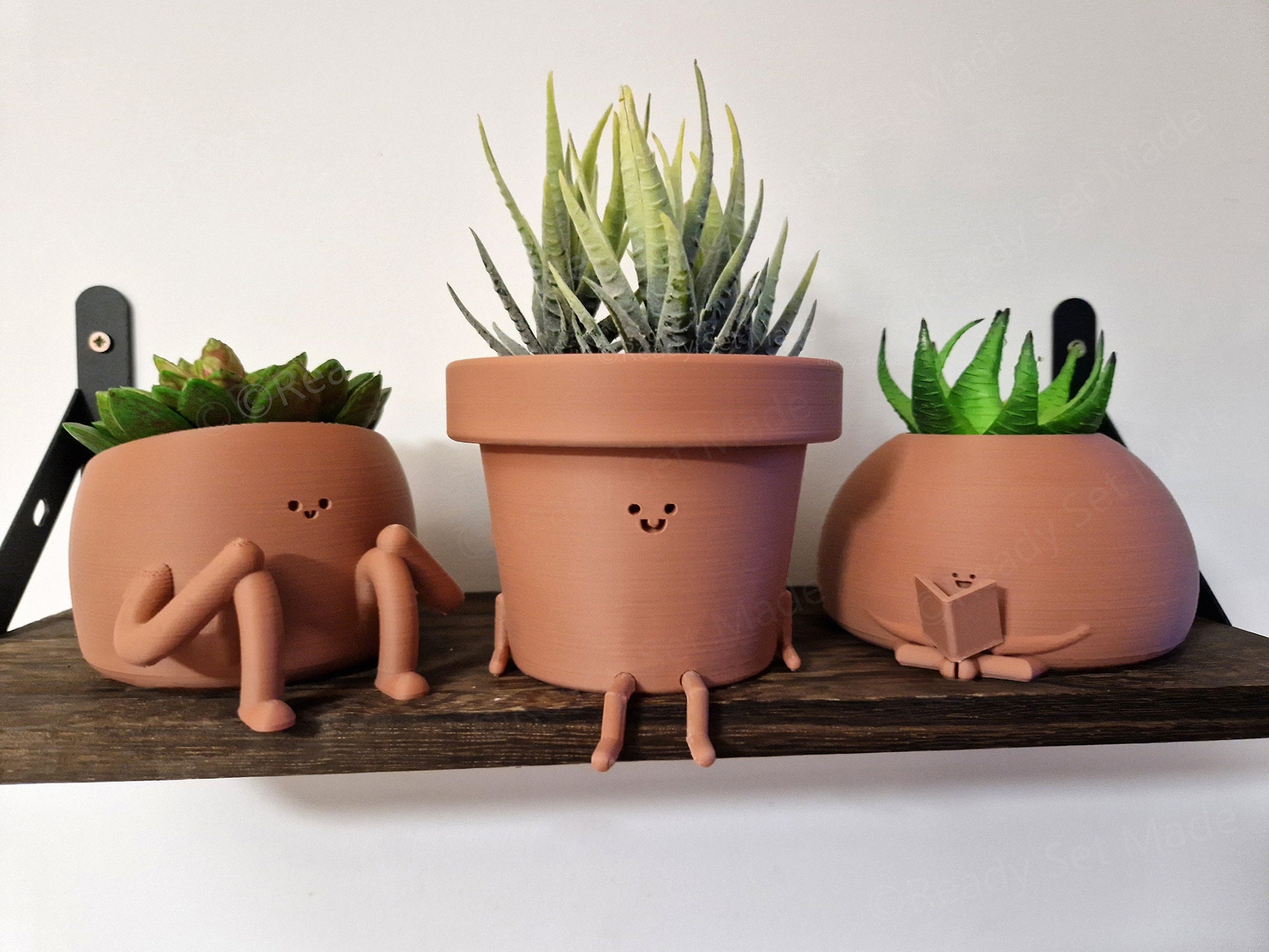 Reading Pot Planter | Bookworm Succulent & Cactus Pot - Etsy