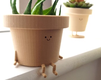 Sitting Plant Pot Character Planter for Succulents & Cacti