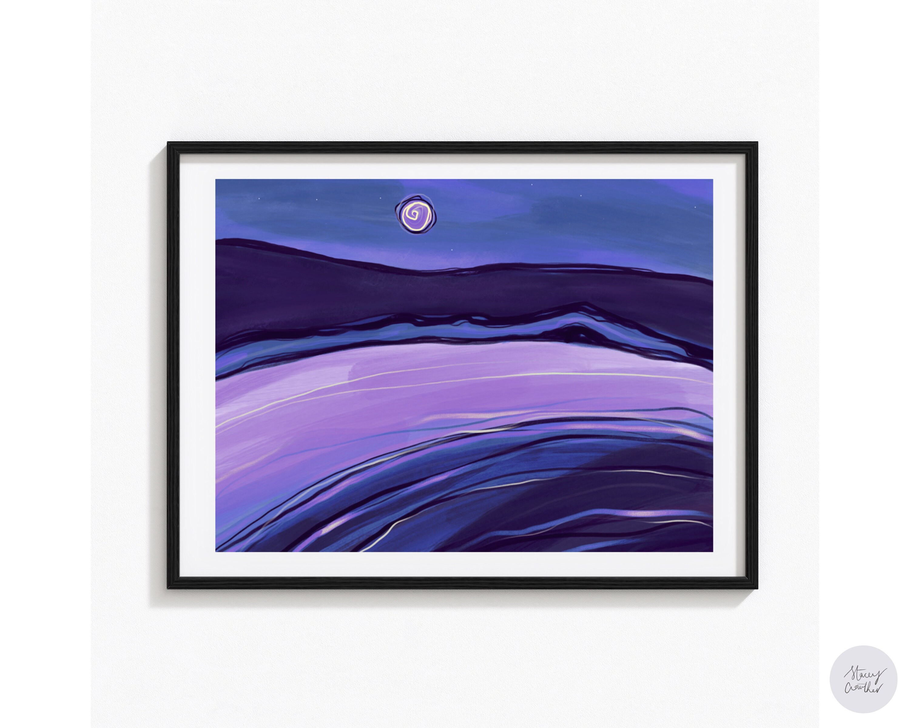 Landscape art print Line art landscape print Abstract Etsy
