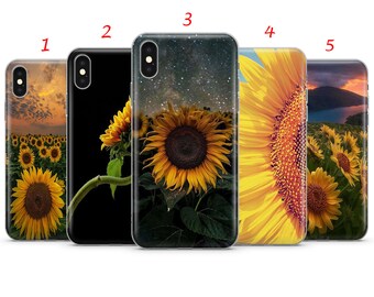 Funda para teléfono con diseño de girasol: cubierta floral, gel de TPU suave