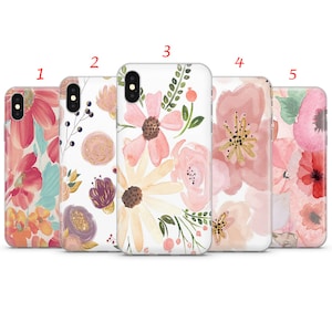 Flowers Phone Case Nature Case for iPhone 15,14,13,12,11 Pro, XR, XS, 8+, 7 for Samsung A12, S20, S21, A40, A71, A51, Huawei P20, P30 Lite