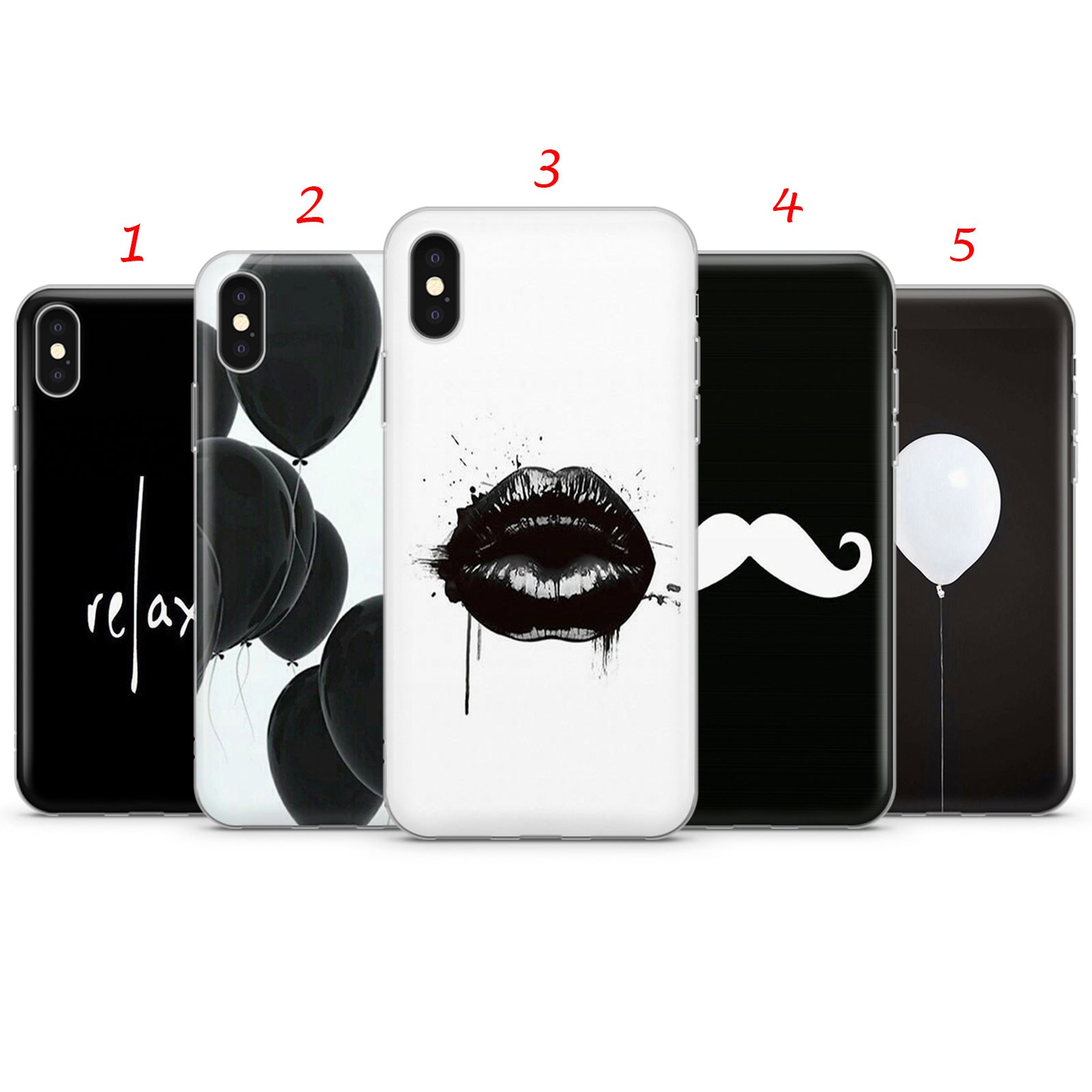 Black and white phone case for iPhone SAMSUNG and HUAWEI M38 Etsy