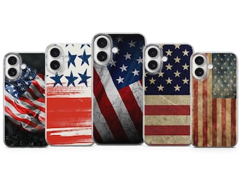American Flag Phone Case: Patriotic USA Design, Soft Gel TPU iPhone 16 17 Samsung S24 S25
