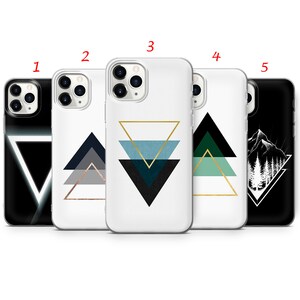 Geometric Phone Case Triangles Cover for iPhone 15,14,13,12,11 Pro,XR,XS, 8+,7 Samsung A12,S20,S21,A40,A71, A51 Galaxy S22fe,S10e,S20fe