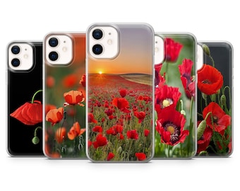 Mohnblumen Handyhülle: Blumen Pflanzenhülle, Soft Gel TPU
