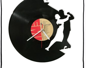 wall clock vinyl record watch with dance Scene motif upcycling design clock wall decoration vintage clock wall decoration retro clock