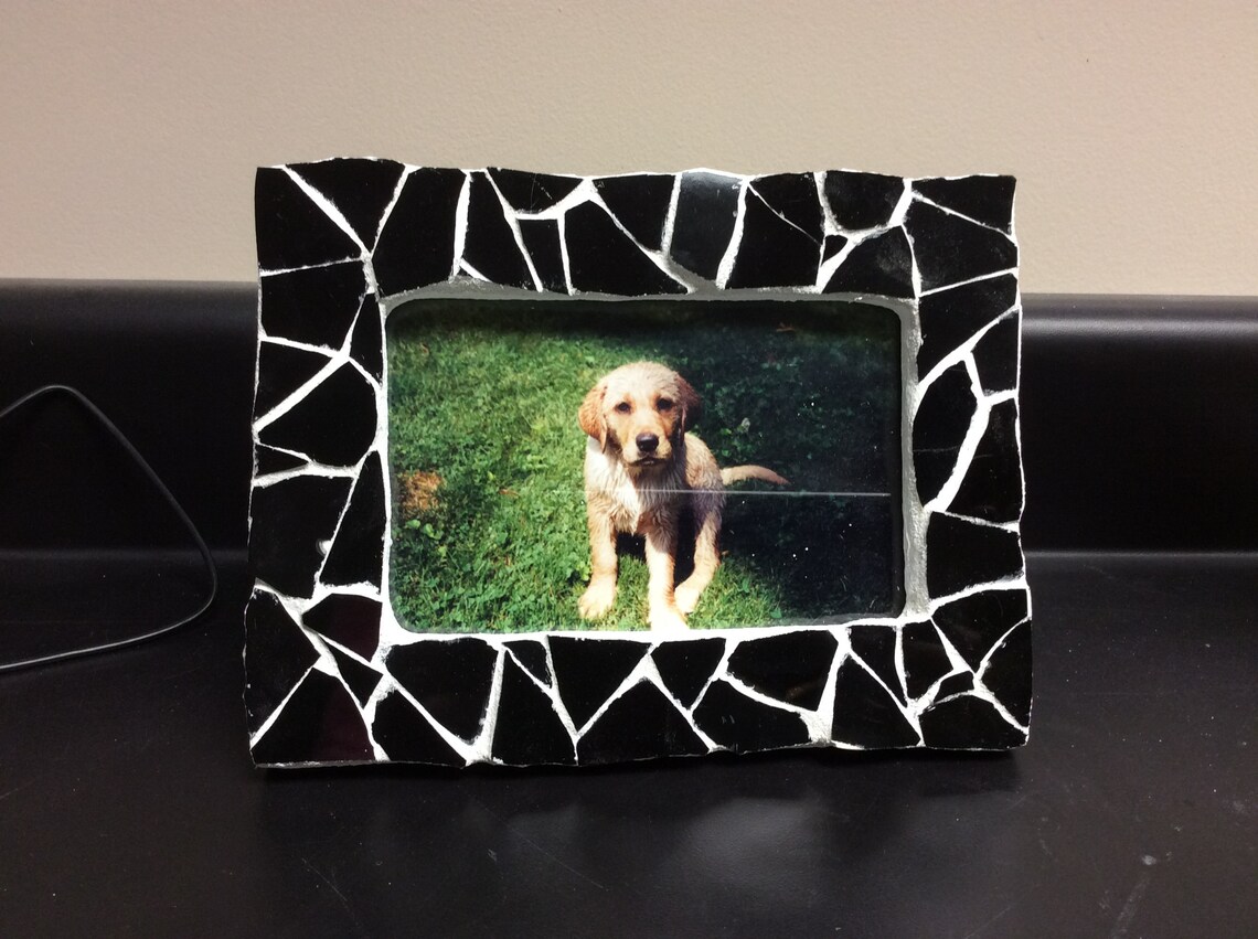 Black & White Mosaic Photo Frame Etsy