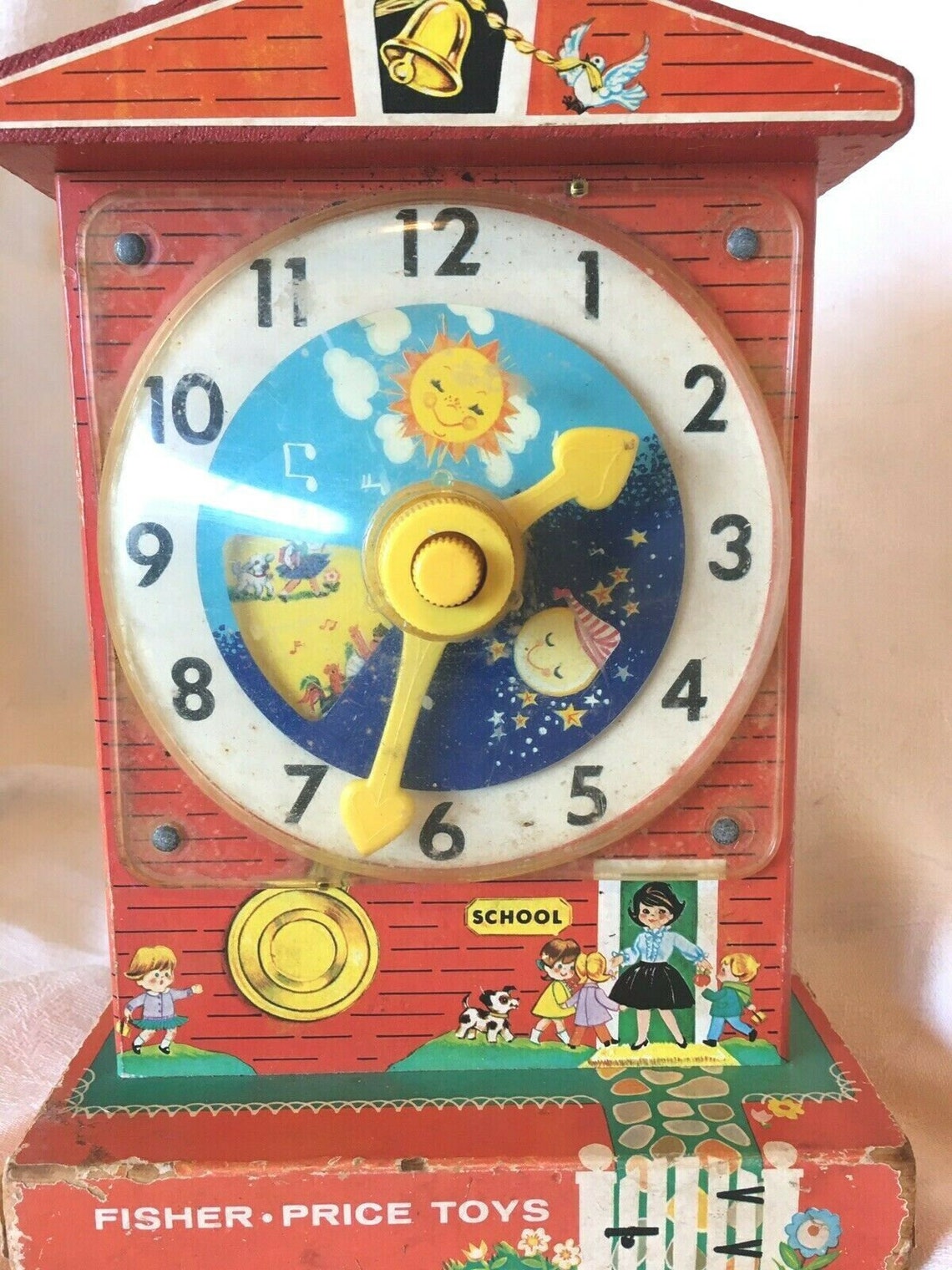 Vintage 1964 FISHER PRICE Music Box Teaching CLOCK Toy 998 Etsy UK