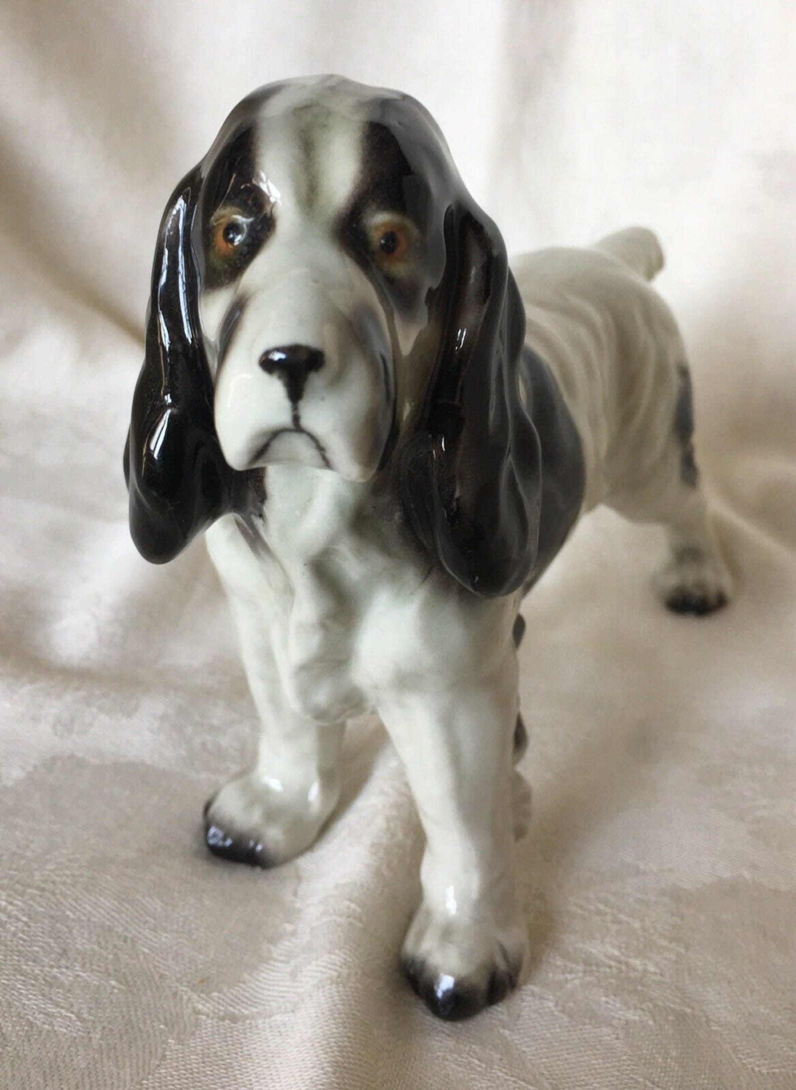 Vintage Japan Porcelain Ceramic Pottery Spaniel Dog Figurine Etsy