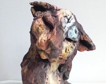 lion cub sculpture. Contemporary Ceramic sketch sculpture