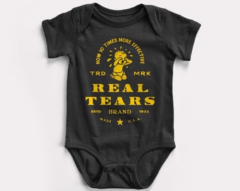 Real Tears Baby Bodysuit - BabyDoopy - Cute Funny Retro Graphic Print