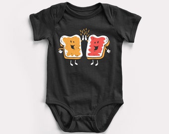 PB & Jelly High Five Baby Bodysuit - BabyDoopy - Cute Funny Graphic Print