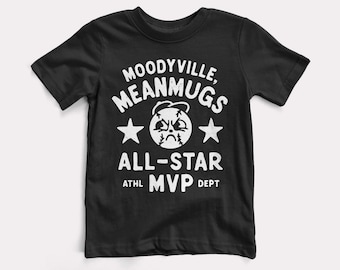 Moodyville Meanmugs Baby + Kids Tee - BabyDoopy - Toddler Youth Cute Funny Retro Baseball Sports Graphic Print Shirt