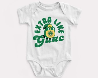 Extra Like Guac Baby Bodysuit - BabyDoopy - Funny Hip Retro Kids Graphic Print