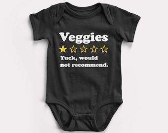 Veggies Review Baby Bodysuit - BabyDoopy - Toddler Youth Funny Kids Graphic Print