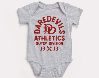 Daredevils Athletics Baby Bodysuit - BabyDoopy - Cute Funny Retro Sporty Graphic Print