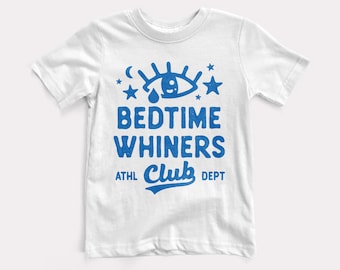 Bedtime Whiners Club Baby + Kids Tee - BabyDoopy - Toddler Youth Cute Funny Retro Sports Baseball Graphic Print Shirt