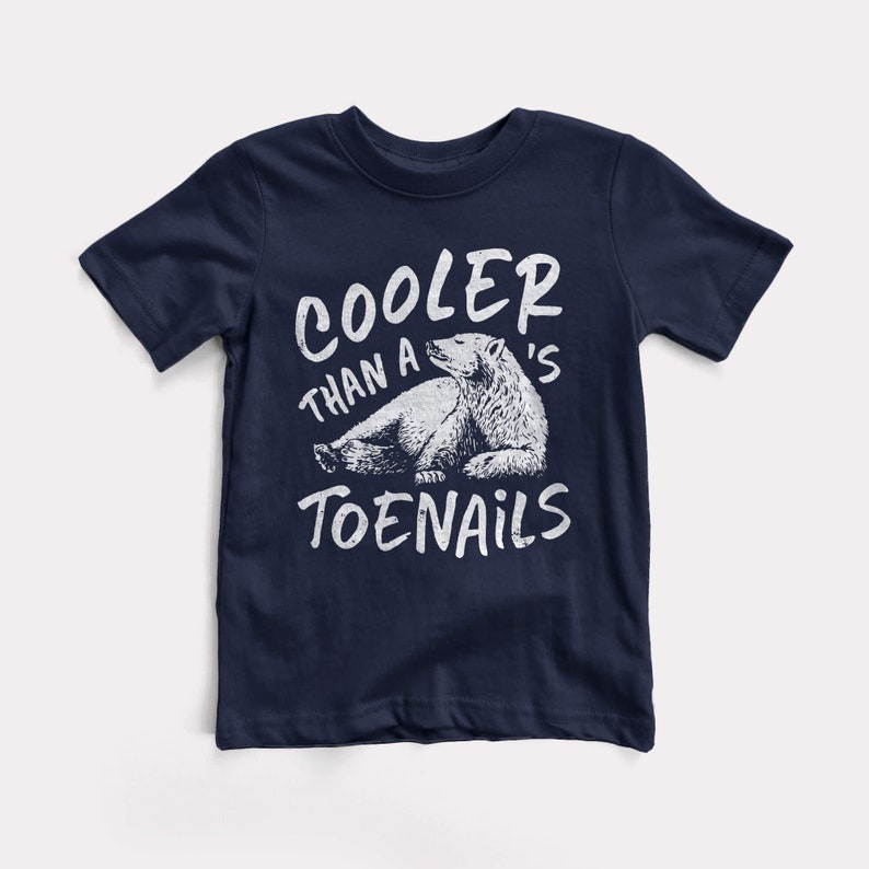 Polar Bear's Toenails Baby Kids Tee BabyDoopy Toddler Youth Cute Funny Rap Hiphop Graphic Print Shirt Navy