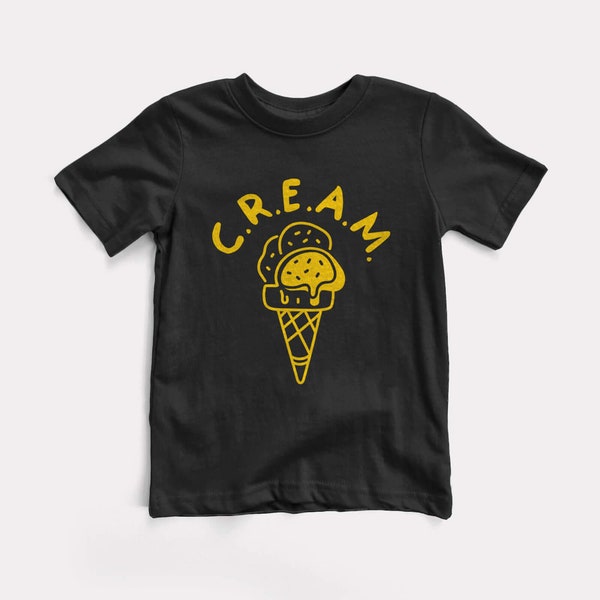 C.R.E.A.M. Baby + Kids Tee - BabyDoopy - Toddler Youth Funny Hip Modern Wutang Rap Hiphop Kids Graphic Print Shirt