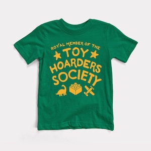 Toy Hoarders Society Baby + Kids Tee - BabyDoopy - Toddler Youth Silly Funny Hip Retro Kids Graphic Print Shirt