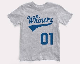 Whiners Script Baby + Kids Tee - BabyDoopy - Toddler Youth Cute Funny Retro Baseball Sports Graphic Print Shirt