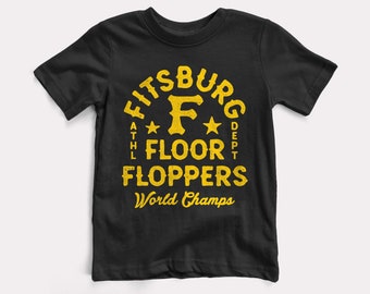 Fitsburg Floor Floppers Baby + Kids Tee - BabyDoopy - Toddler Youth Cute Funny Retro Baseball Sports Graphic Print Shirt