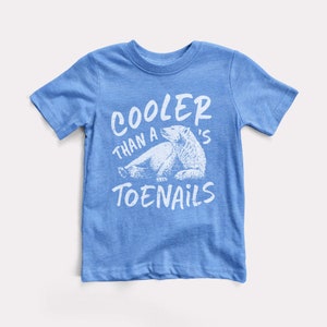 Polar Bear's Toenails Baby Kids Tee BabyDoopy Toddler Youth Cute Funny Rap Hiphop Graphic Print Shirt Columbia Blue