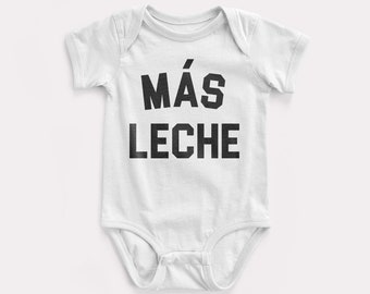 Más Leche Baby Bodysuit - BabyDoopy - Cute Funny Nursing Milk Graphic Print