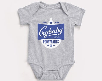 Crybaby Poopypants Baby Bodysuit - BabyDoopy - Silly Funny Hip Modern Kids Graphic Print