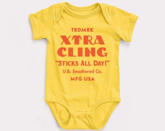 Xtra Cling Baby Bodysuit - BabyDoopy - Cute Funny Retro Graphic Print