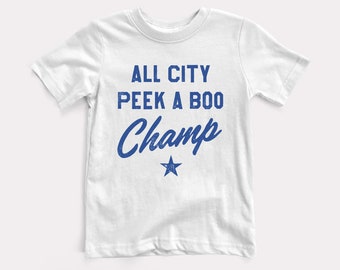 Peek A Boo Champ Baby + Kids Tee - BabyDoopy - Toddler Cute Funny Graphic Print