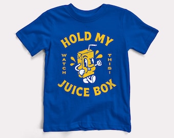 Hold My Juice Box Baby + Kids Tee - BabyDoopy - Toddler Youth Cute Funny Graphic Print Shirt