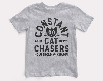 Constant Cat Chasers Baby + Kids Tee - BabyDoopy - Toddle Youth Cute Funny Retro Sports Baseball Graphic Print Shirt