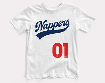 Nappers Script Baby + Kids Tee - BabyDoopy - Toddler Youth Cute Funny Retro Baseball Sports Graphic Print