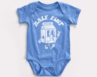 Half Pint Baby Bodysuit - BabyDoopy - Cute Funny Graphic Print