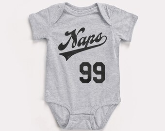 Naps Script Baby Bodysuit - BabyDoopy - Cute Retro Baseball Sports Graphic Print