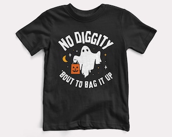 No Diggity 'Bout To Bag It Up Baby + Kids Tee - BabyDoopy - Retro Halloween Rap Hiphop Candy Toddler Youth Kids Graphic Print Shirt