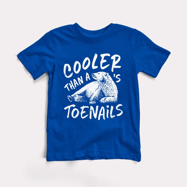 Polar Bear's Toenails Baby Kids Tee BabyDoopy Toddler Youth Cute Funny Rap Hiphop Graphic Print Shirt Royal Blue