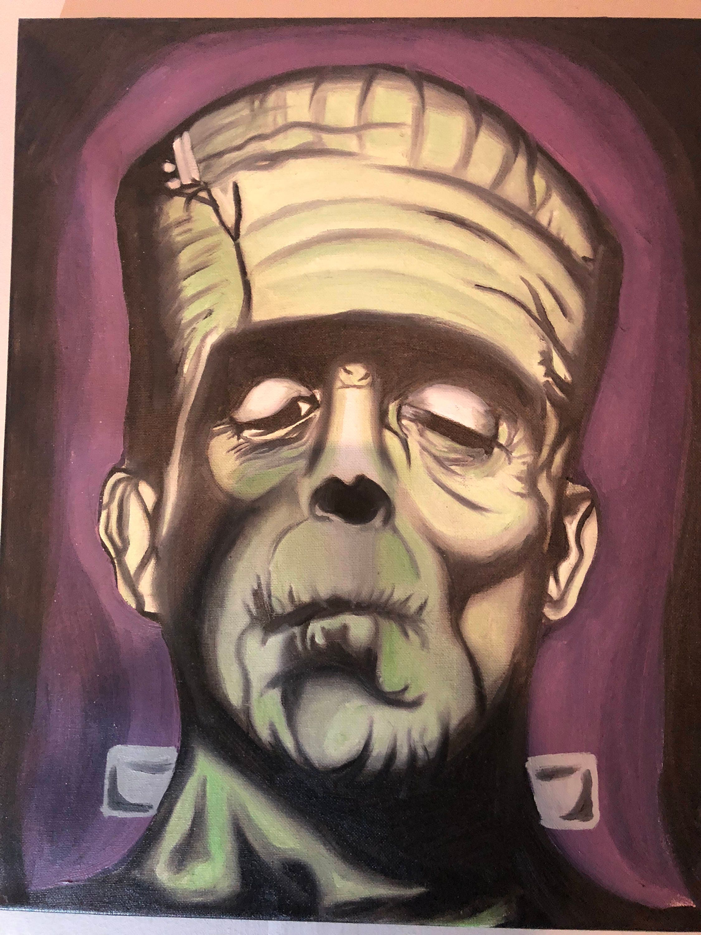 Frankenstein Oil Painting Etsy
