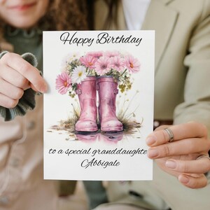 Carte de voeux A5, voeux de joyeux anniversaire, petite-fille, texte de votre choix