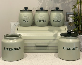 Salie groene koffie suiker theebussen optioneel koekjes/gebruiksvoorwerp pot broodtrommel uniek cadeau thee blikken - complimenteer je koperen keuken mallen