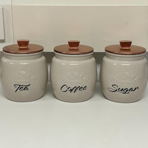 Creamy Taupe Tee Kaffee Zuckerdosen Set: Personalisierte Küchen Aufbewahrung