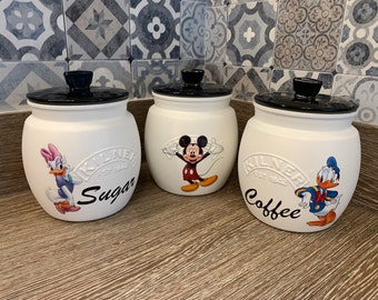 disney tea coffee sugar jars