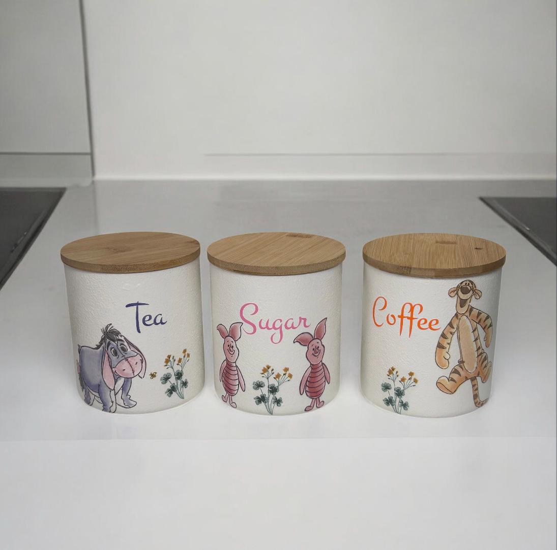 Mickey Mouse Tea Coffee Sugar Canisters UK