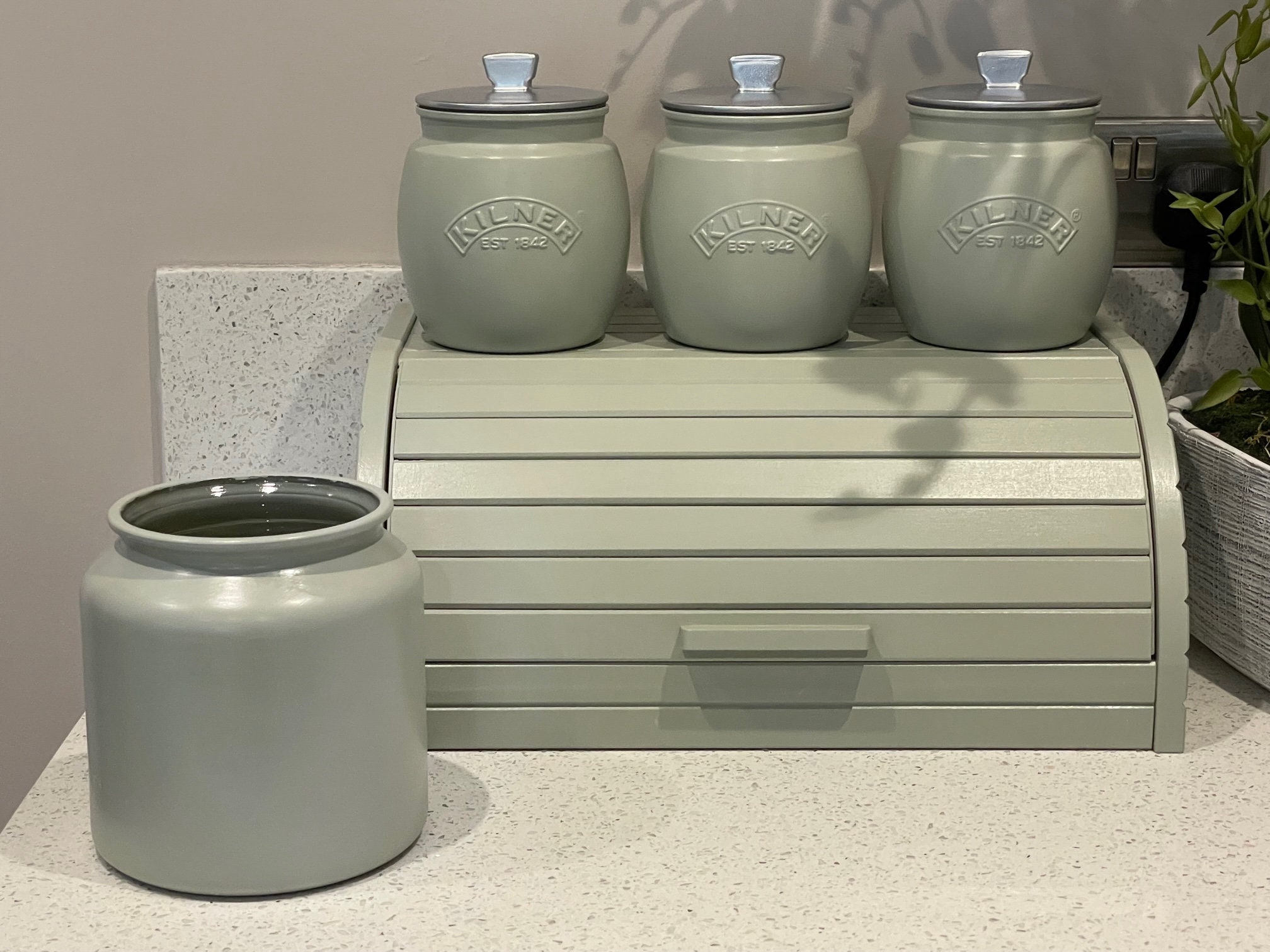 Sage Green Canisters Set Tea Coffee Sugar Bread Bin and Etsy UK